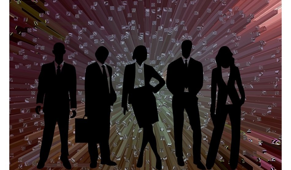 people silhouettes on stripes background