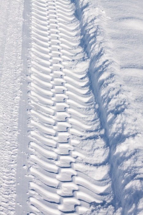 tire trace on the snow