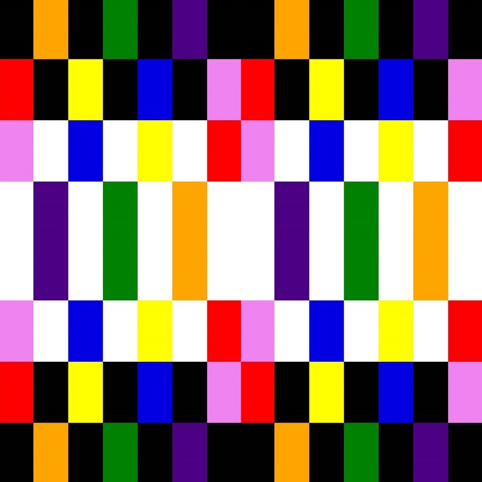 Rainbow Color Blocks Red Orange