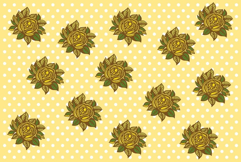 green flowers on the wallpaper in peas