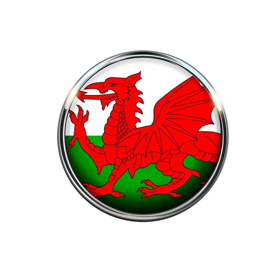 Welsh Flag Circle White Red