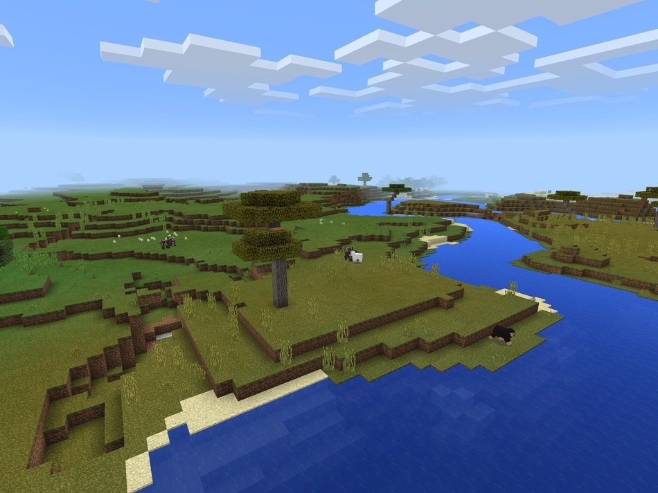 Minecraft Wallpaper River Scene