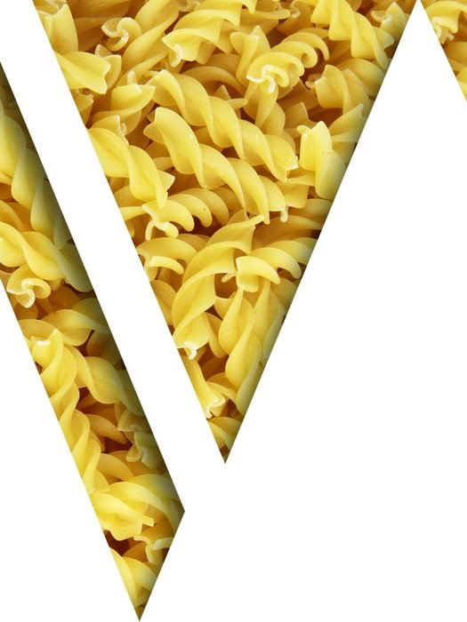 design with pasta as background