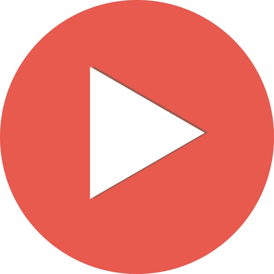 play icon on the red circle as background