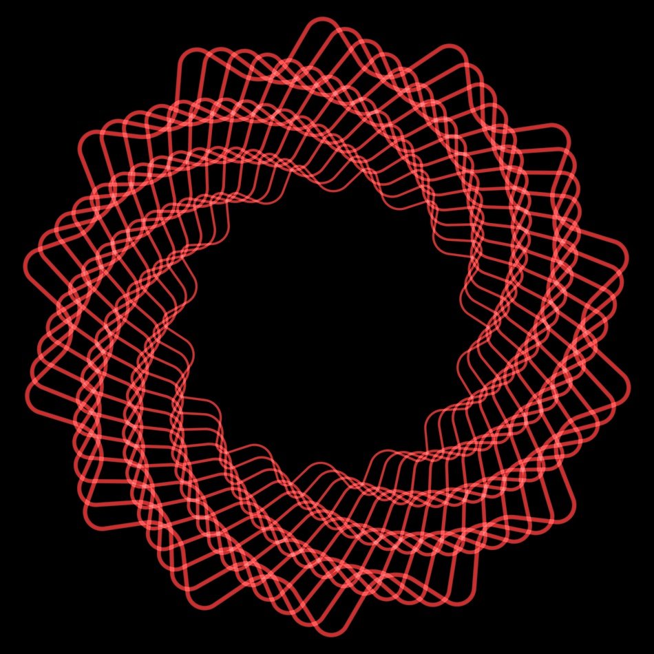 pink round spiral on black background