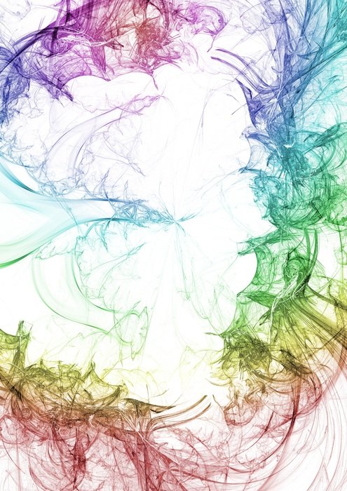 white background with colorful smokes