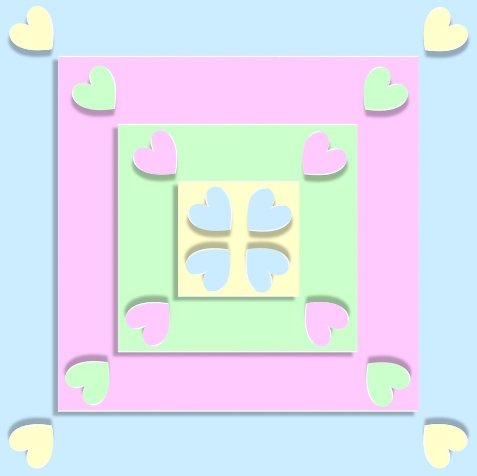 Hearts 3D Decoration Design