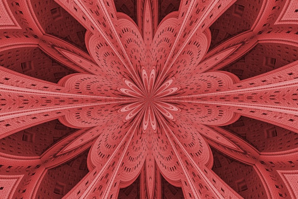red background with pink ornament