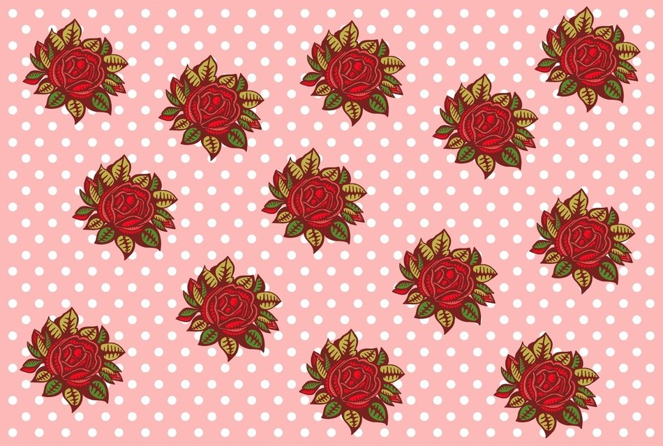red roses on the wallpaper in peas