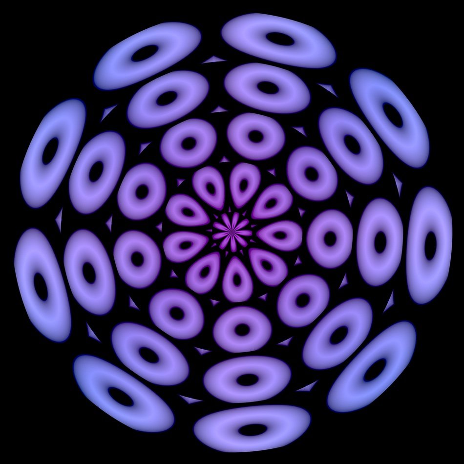 purple circle with circles on black background