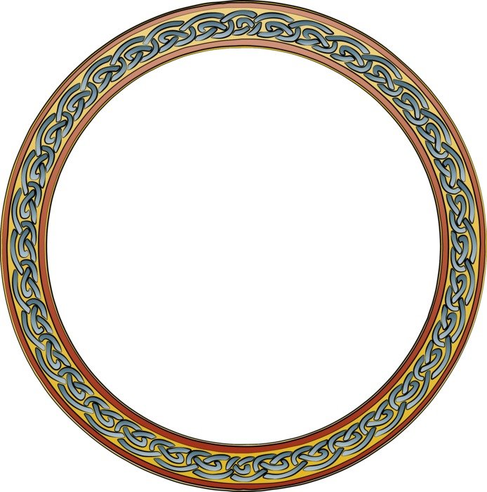 white background with round frame