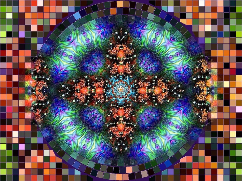 Mosaic Kaleidoscope Form Pattern