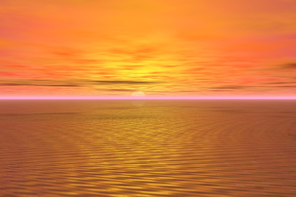 orange sky over the sea at sunset