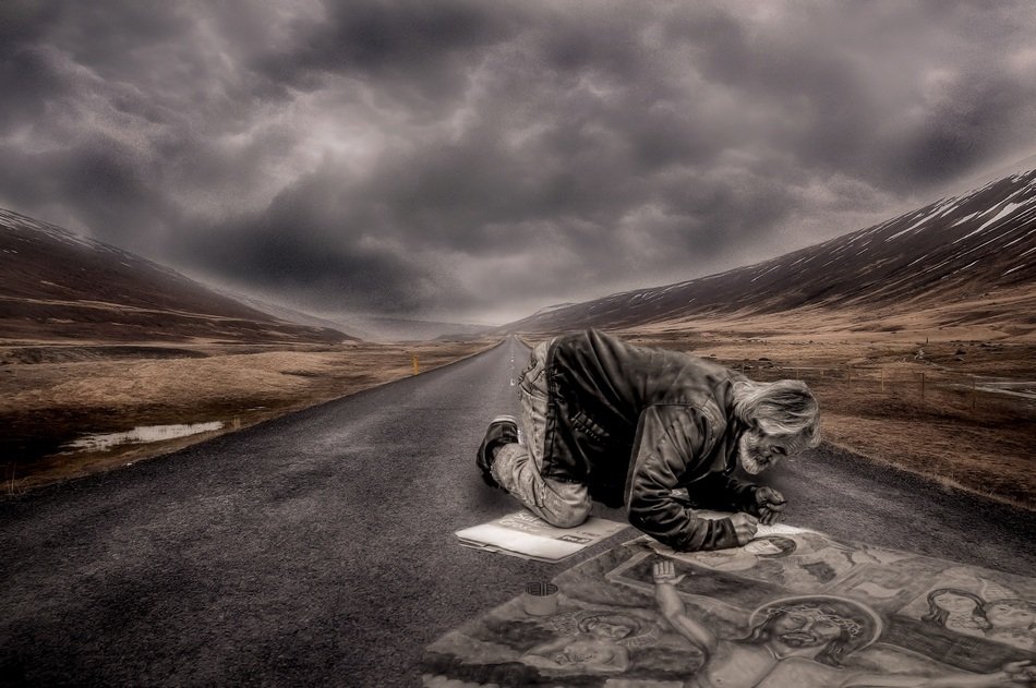 Man Artists Road Painter