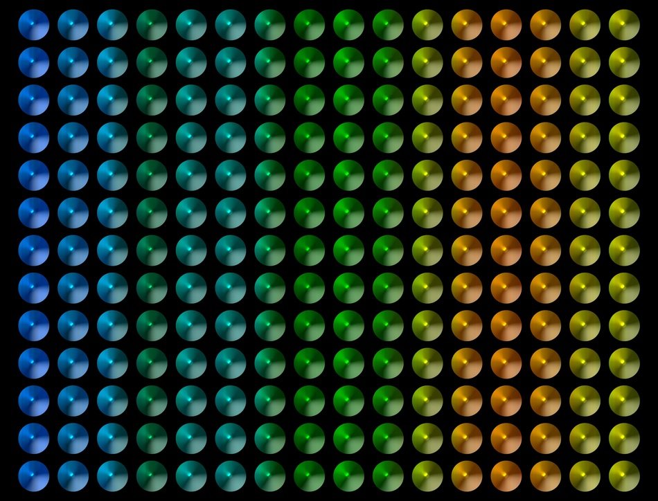 colorful circles on the black background