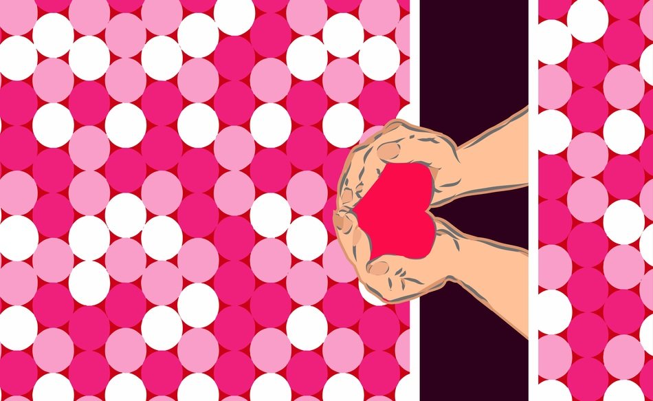 Pink Spot Hand Heart