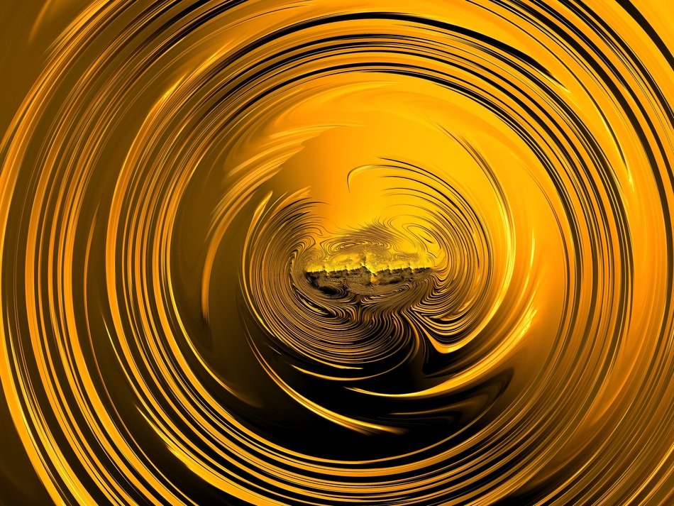 Fractal Golden Background Spiral
