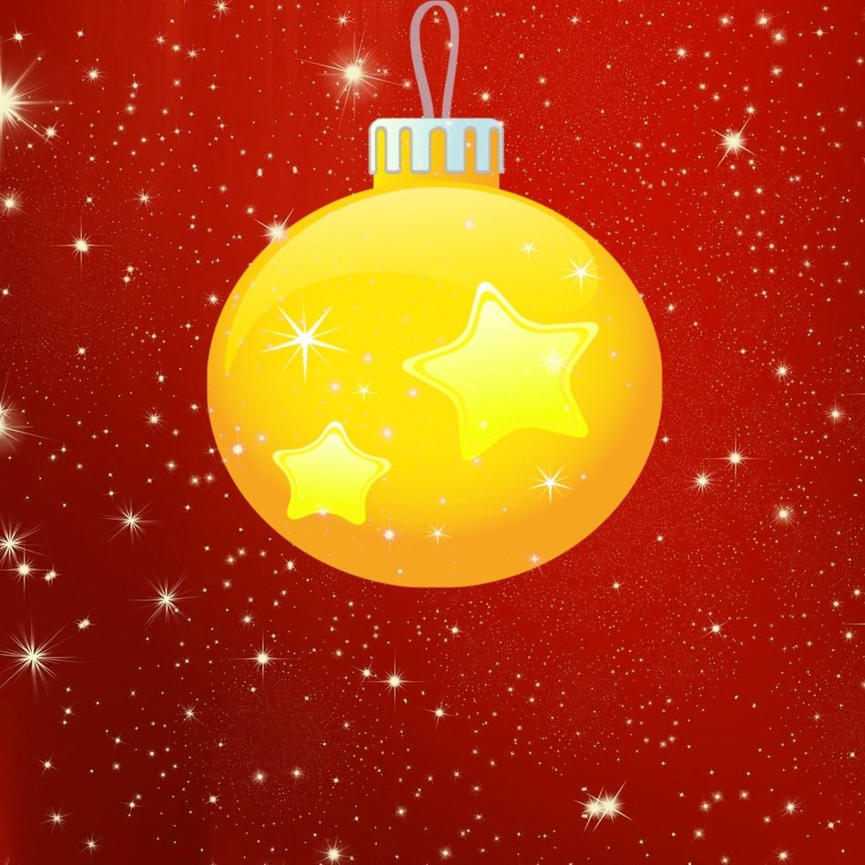 digital background with yellow Christmas ball