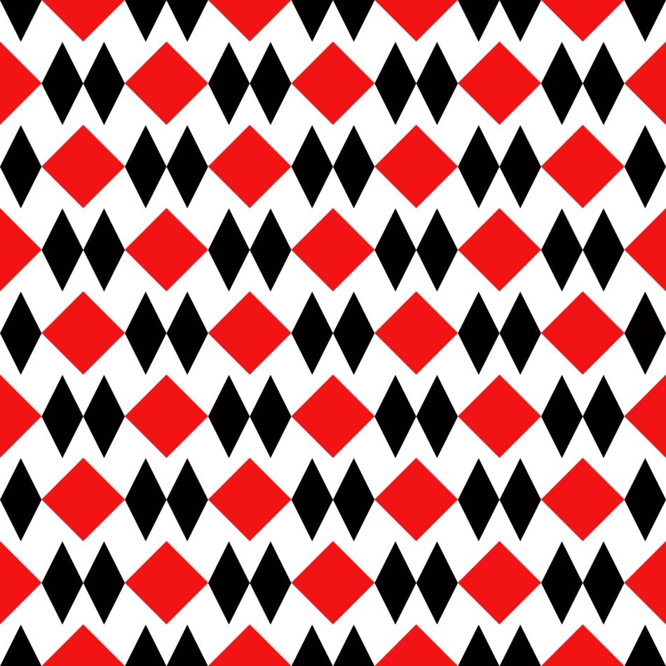 Diamonds Red Black Drawing