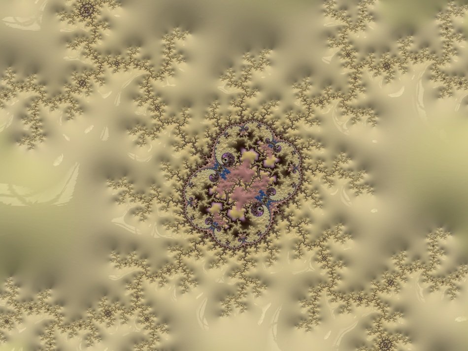 fractal on a green surface with a relief
