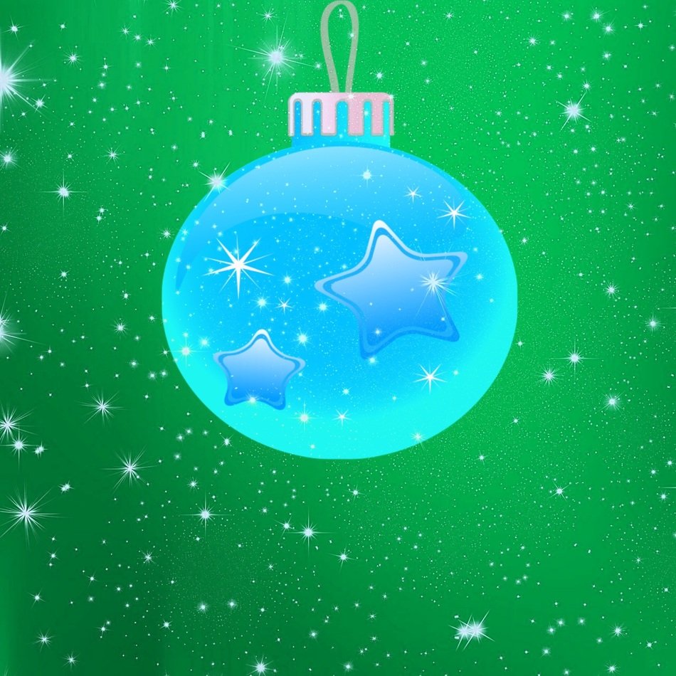green background with Christmas blue