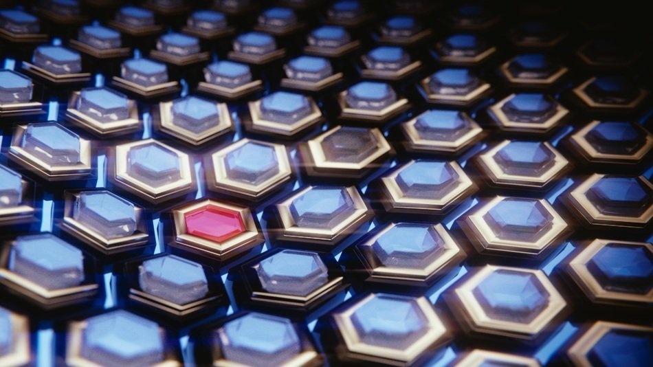 Hexagon Wallpaper 3D Blue Red