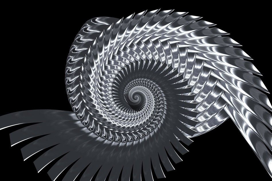 ornament in the form of a spiral on a black background