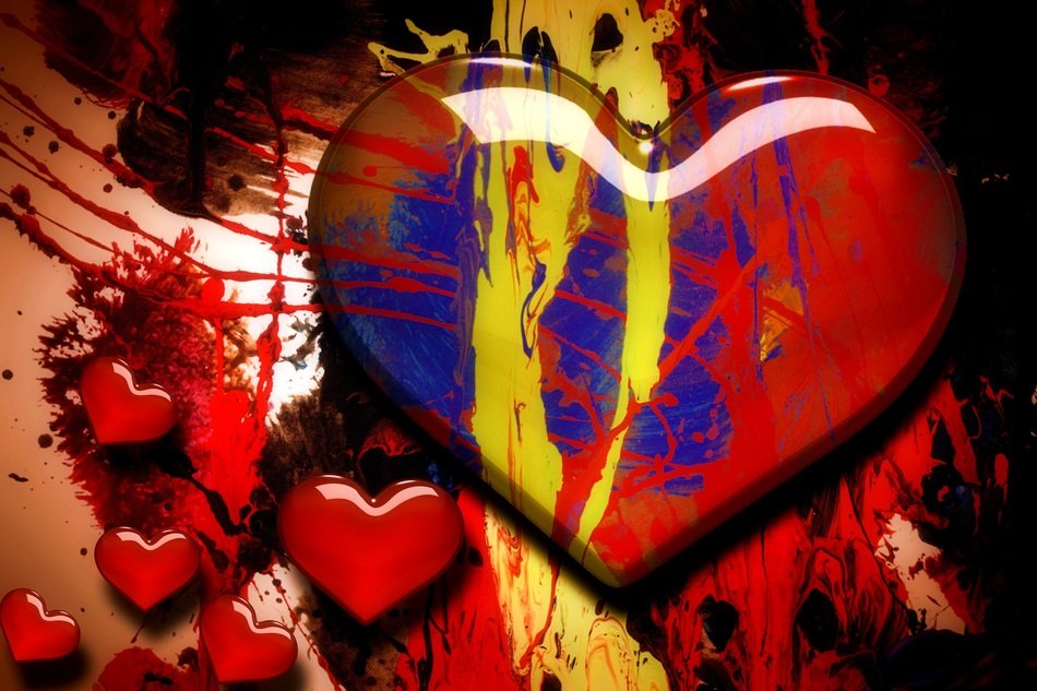 Heart Color Red Background