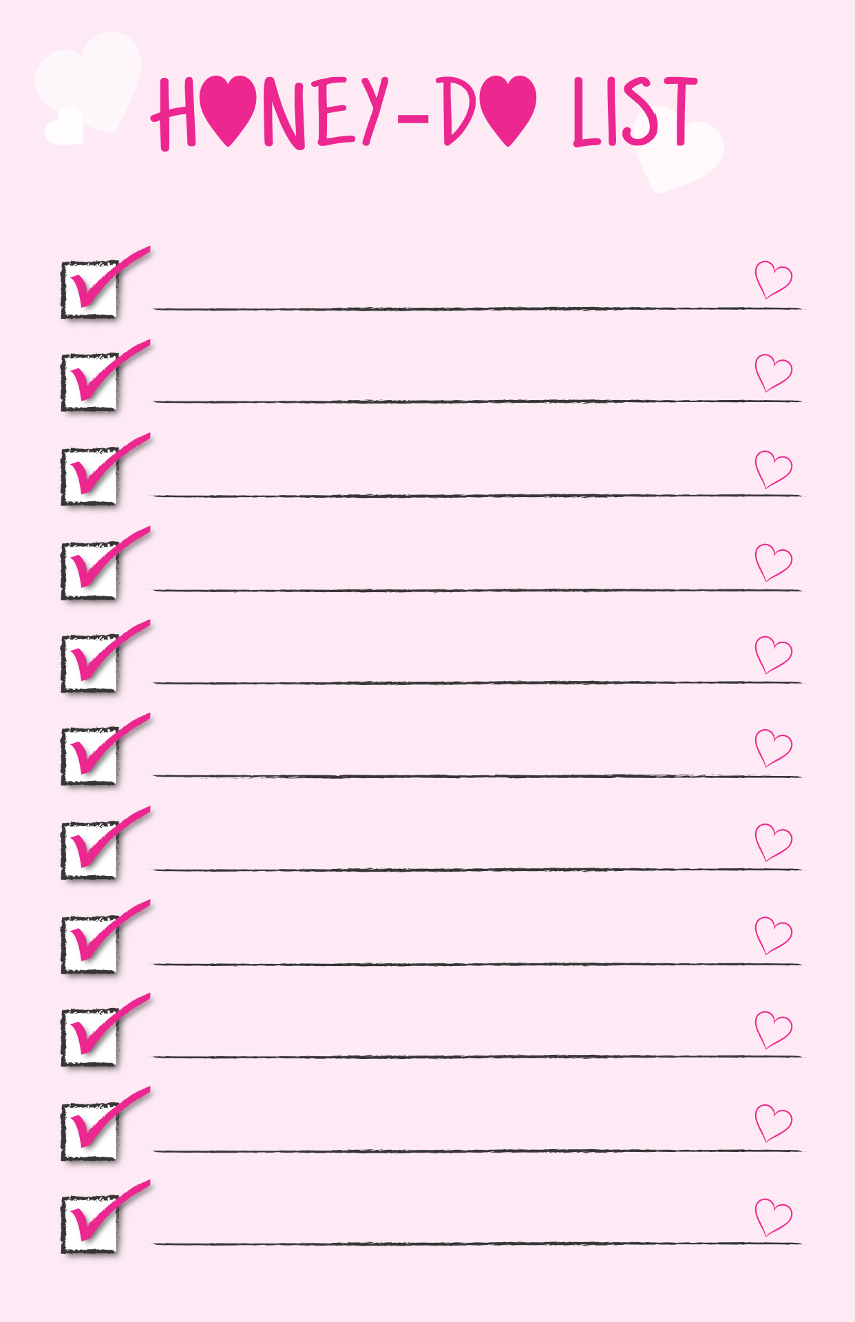 Checklist Honey List drawing free image download