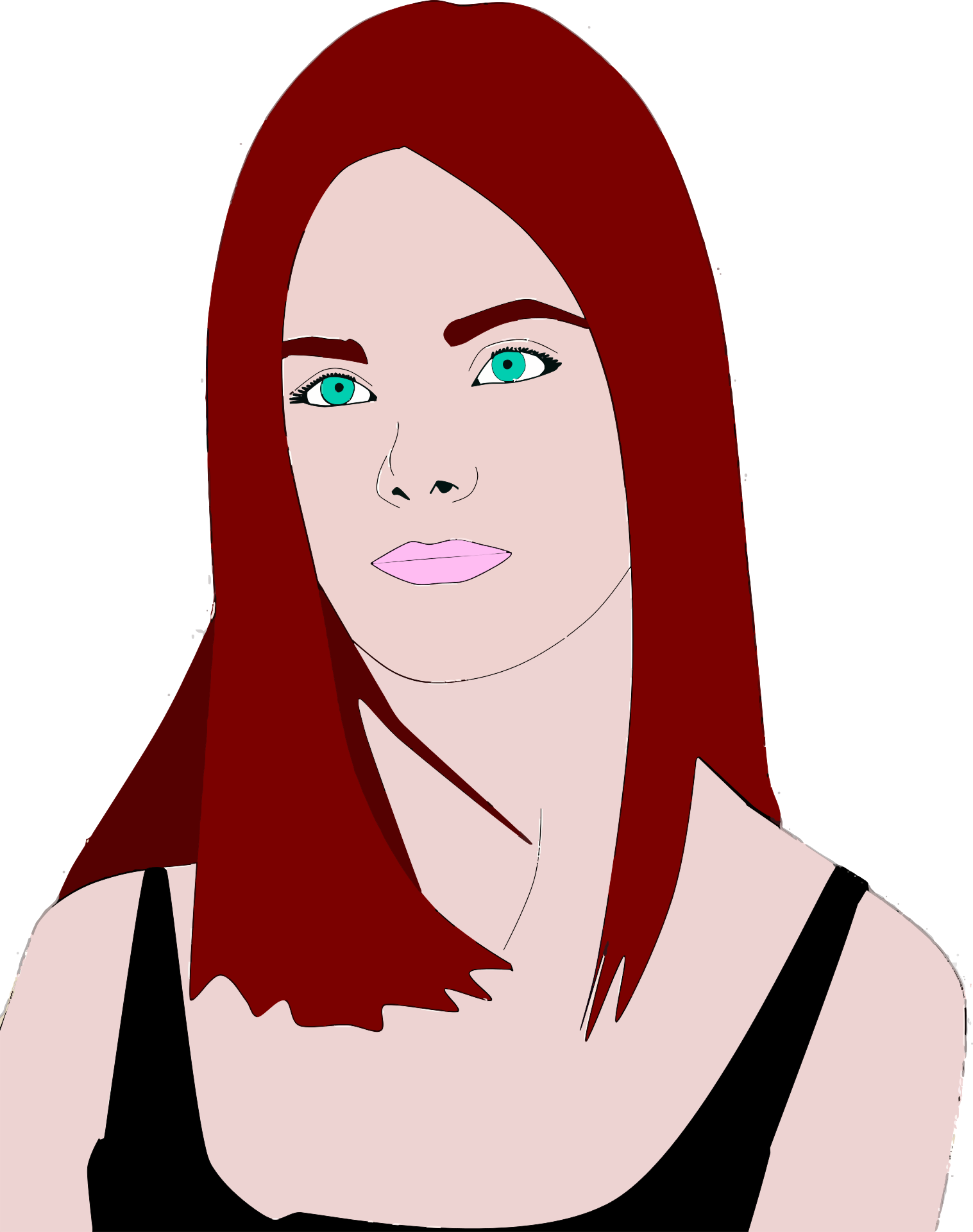 Drawing Of A Girl With Red Hair And Green Eyes Free Image Download 5228