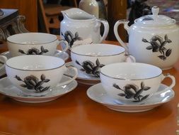 Dishes China Dish Table Wood