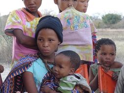 Woman Children Africans Botswana