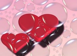 background with hearts and bubbles