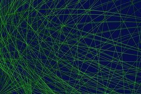 green chaotic lines on black background