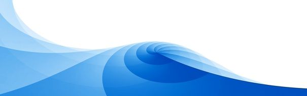 banner with a swirl of blue waves