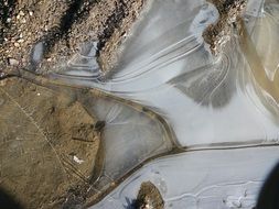 Ice Pattern Frozen Ground