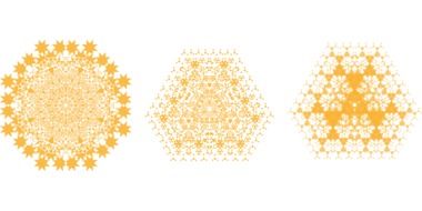 yellow fractals on white background