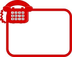 red phone on red frame