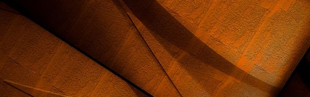 orange banner with scuffs and lines