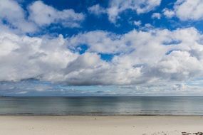 Beach Sky Clouds Sea Background