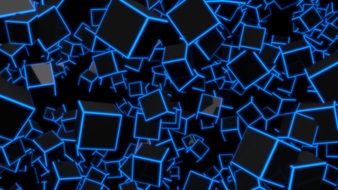 background of black cubes with blue corners