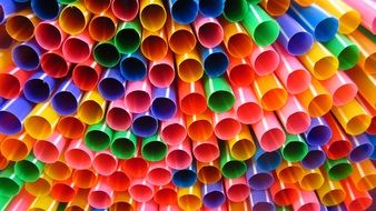 Straws Colorful Many Stack