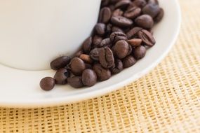 coffee beans in saucer