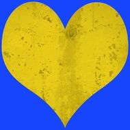 Heart Yellow Blue Pattern Love