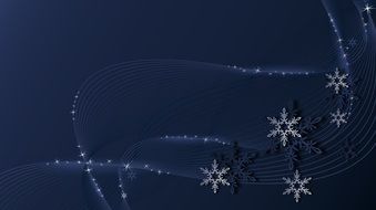 blue background with snowflakes and lines