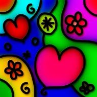 colorful background with romantic shapes