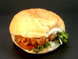 hamburger on gray background