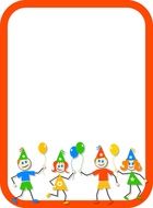 drawing children in a frame