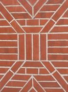 brick wall with geometric patterns