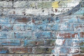 old painted brick wall as background